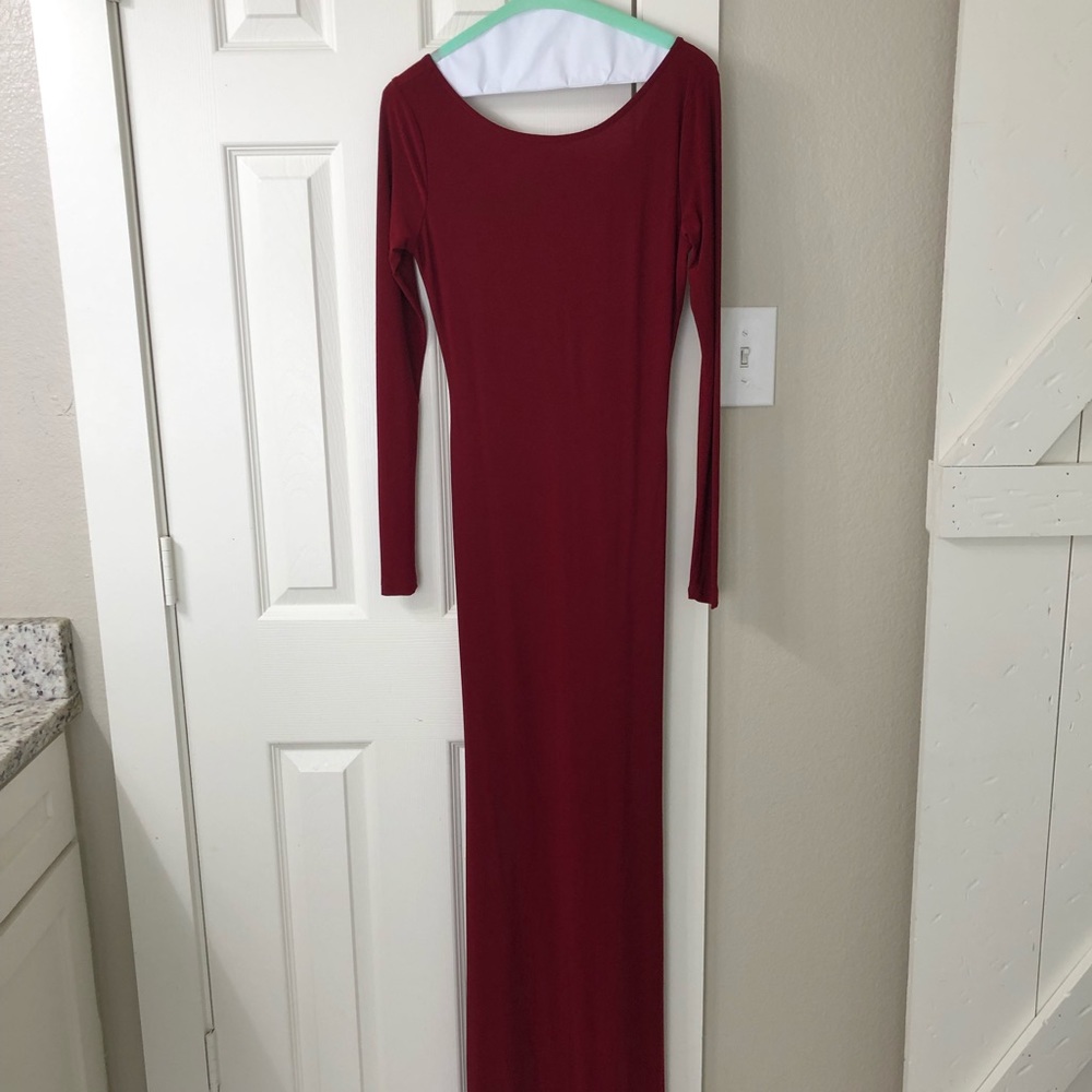 Long burgundy dress